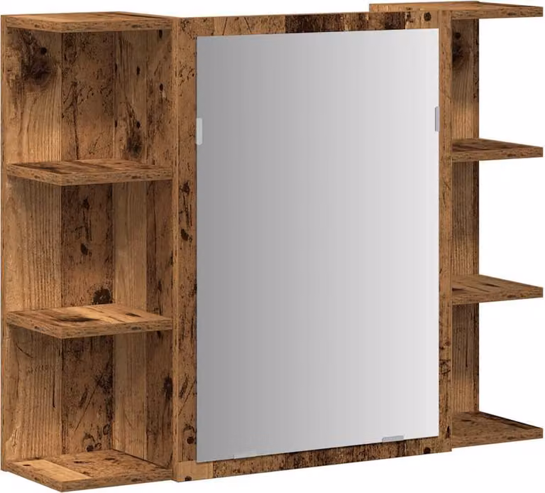 Mobile Bagno con Specchio Legno Antico Legno Multistrato