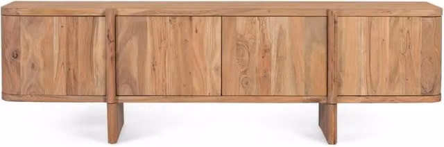 Mobile porta TV moderno Giner Y Colomer in legno massello di acacia marrone con angoli arrotondati – 1