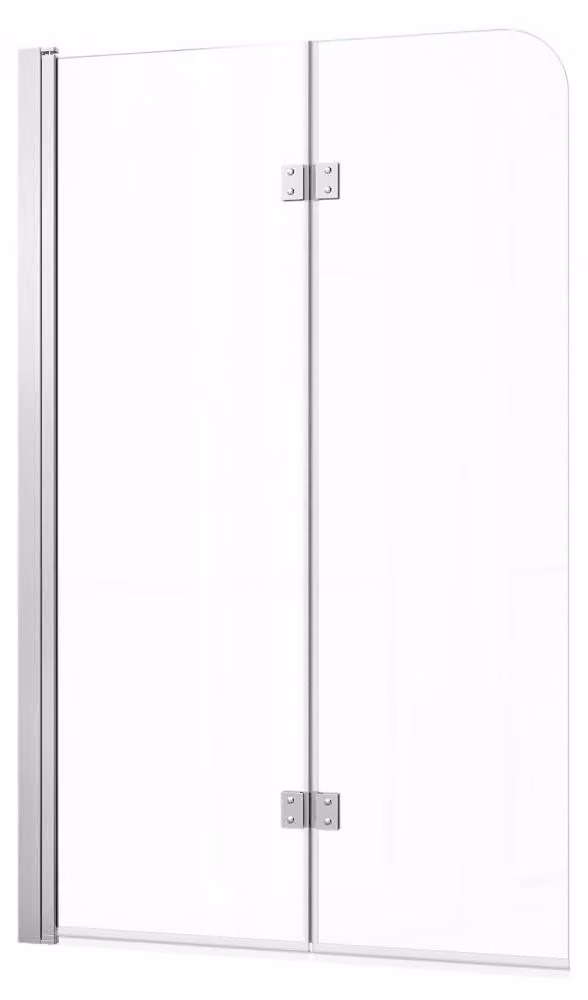 Pannello doccia semincorniciato, dimensioni 120x140 cm, vetro di sicurezza da 6 mm, profilo in alluminio