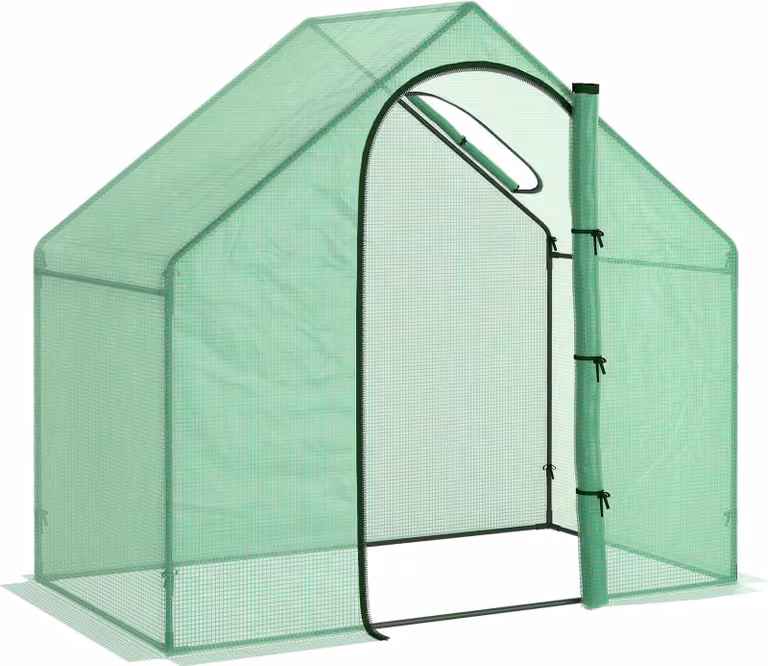Serra in plastica Fortuna Lai Serra per pomodori 180x100x168 cm con finestra e porta, serra in acciaio e PVC per giardino