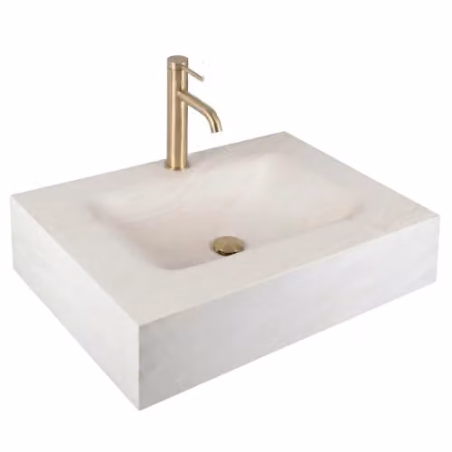 Rea - Lavabo da parete Apollo Gran Cloud Sky 80 Beige, effetto pietra - 50 x 80 x 20 cm