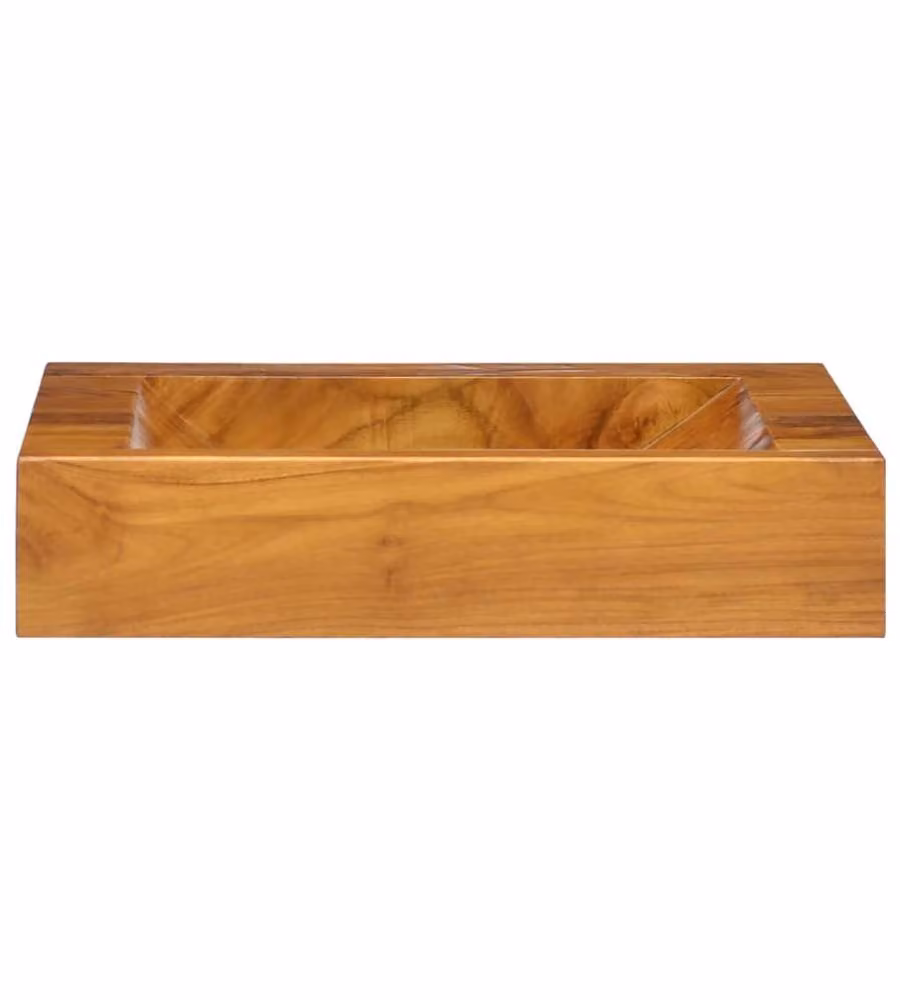 Lavabo in Legno Massello di Teak 50x35x10 cm