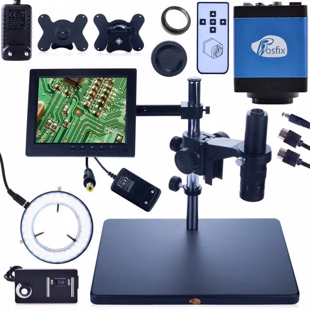 Mikroscopio Digitale Earth Pro MCEP-0.5X – Zoom 7x-45x, Display 8", Illuminatore 56xLED, Telecamera Draco Blue PRO