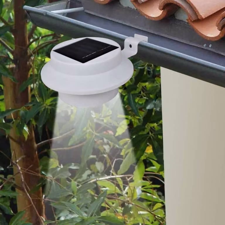 6x lampada da esterno luce solare set recinzione luce grondaia bianco