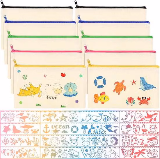 Set fai da te da 10 pezzi in tessuto bianco, 21 x 12 cm