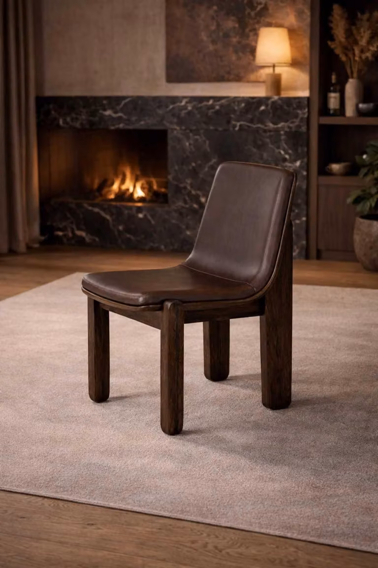Brauner Lederstuhl Exklusive Sitzmöbel Designer Wohnzimmer Stühle