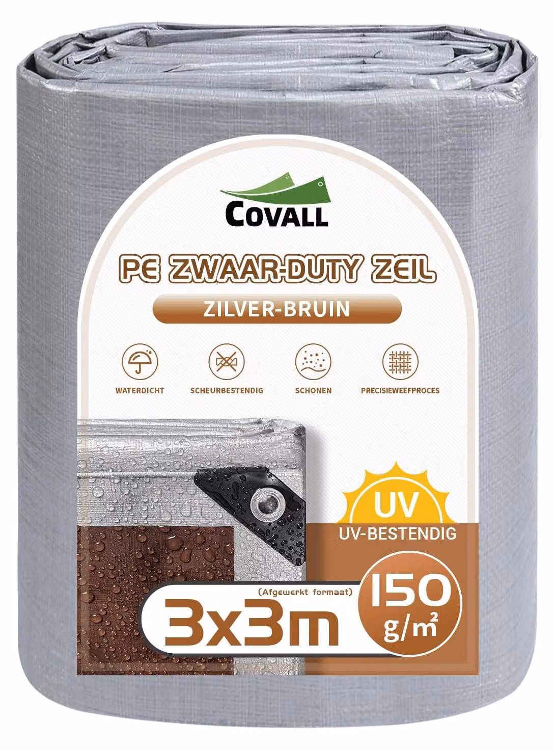 Omgoods - Telo in polietilene 3x3 metri, 150 g/m² - Telo in PE resistente ai raggi UV e allo strappo