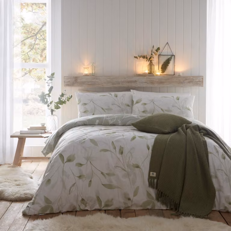Set di lenzuola per letto singolo, ecologico, color verde