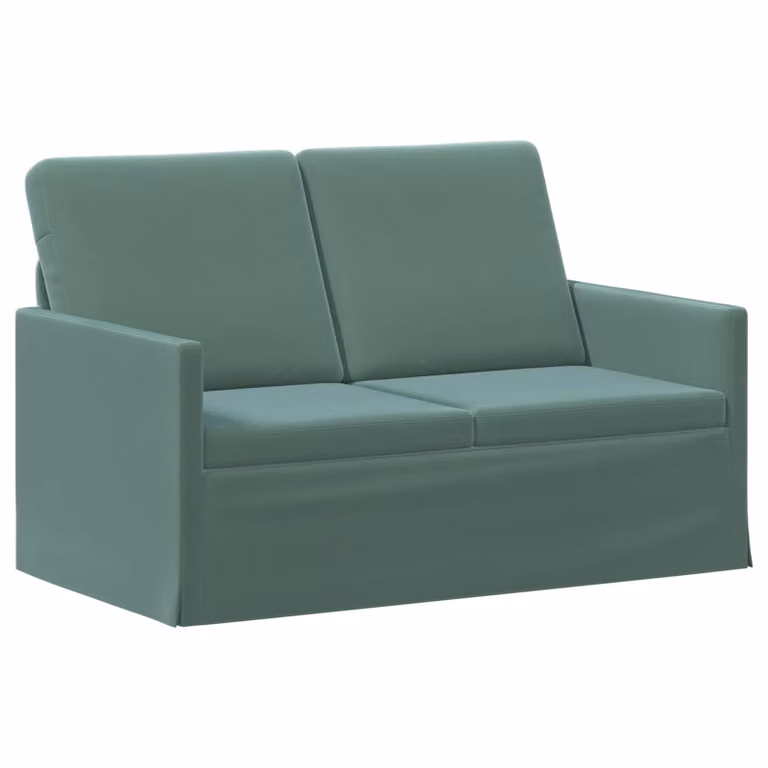 Divano a 2 posti vidaXL in velluto verde petrolio con struttura in metallo L 130 x P 81 x H 82 cm