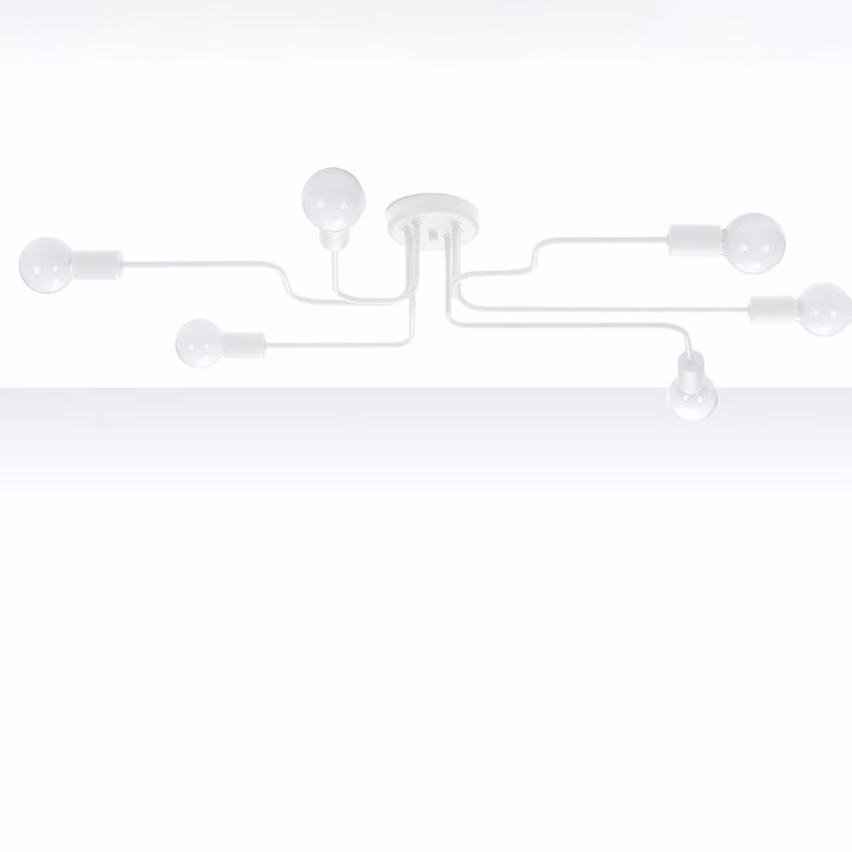 Lampada da soffitto PLANUM bianca 6xE27x15W in metallo, dimensioni: 15,5x80x64 cm, IP20, Pure Lume