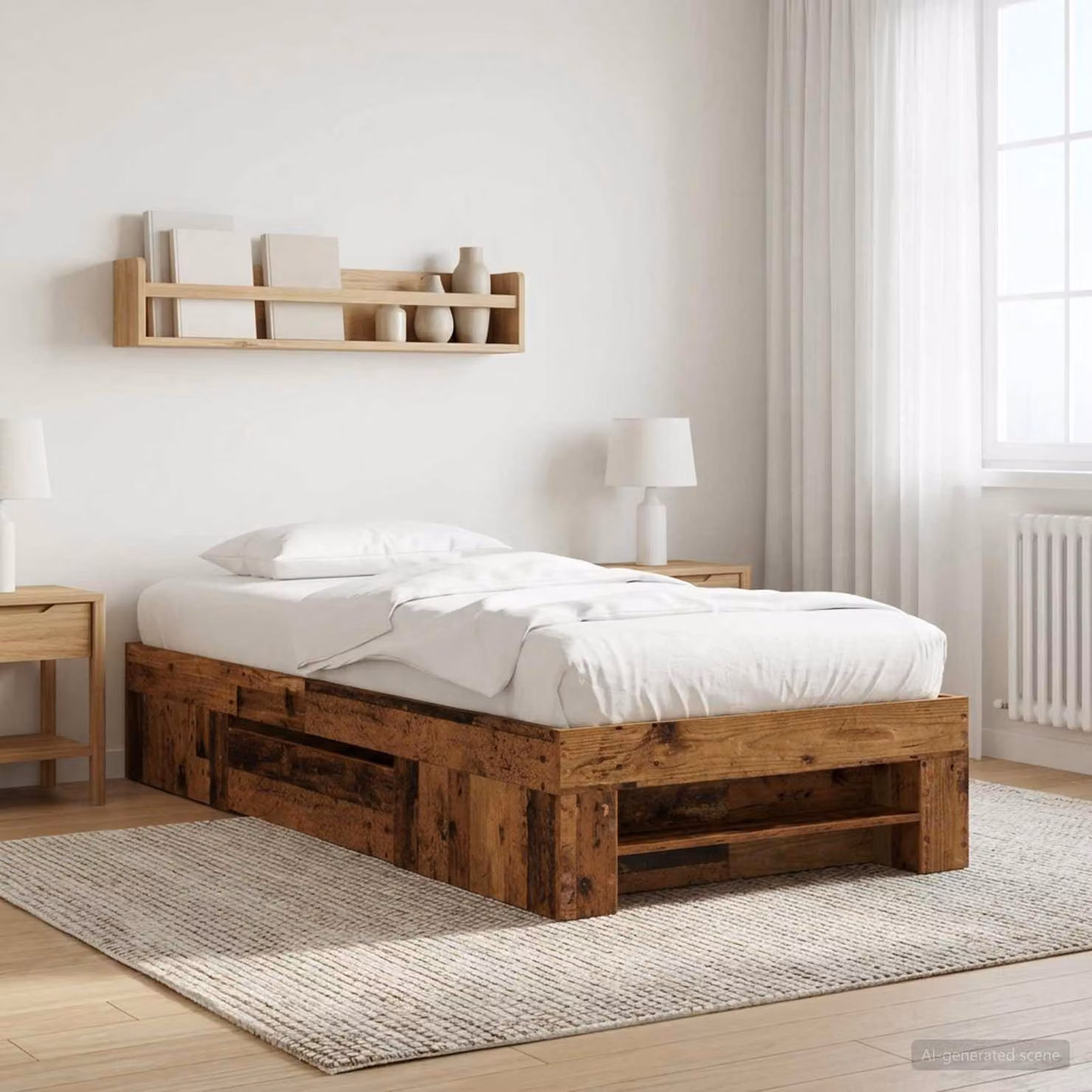vidaXL Telaio del letto con cassetti in legno color marrone L: 80 cm, P: 200 cm, H: 103 cm