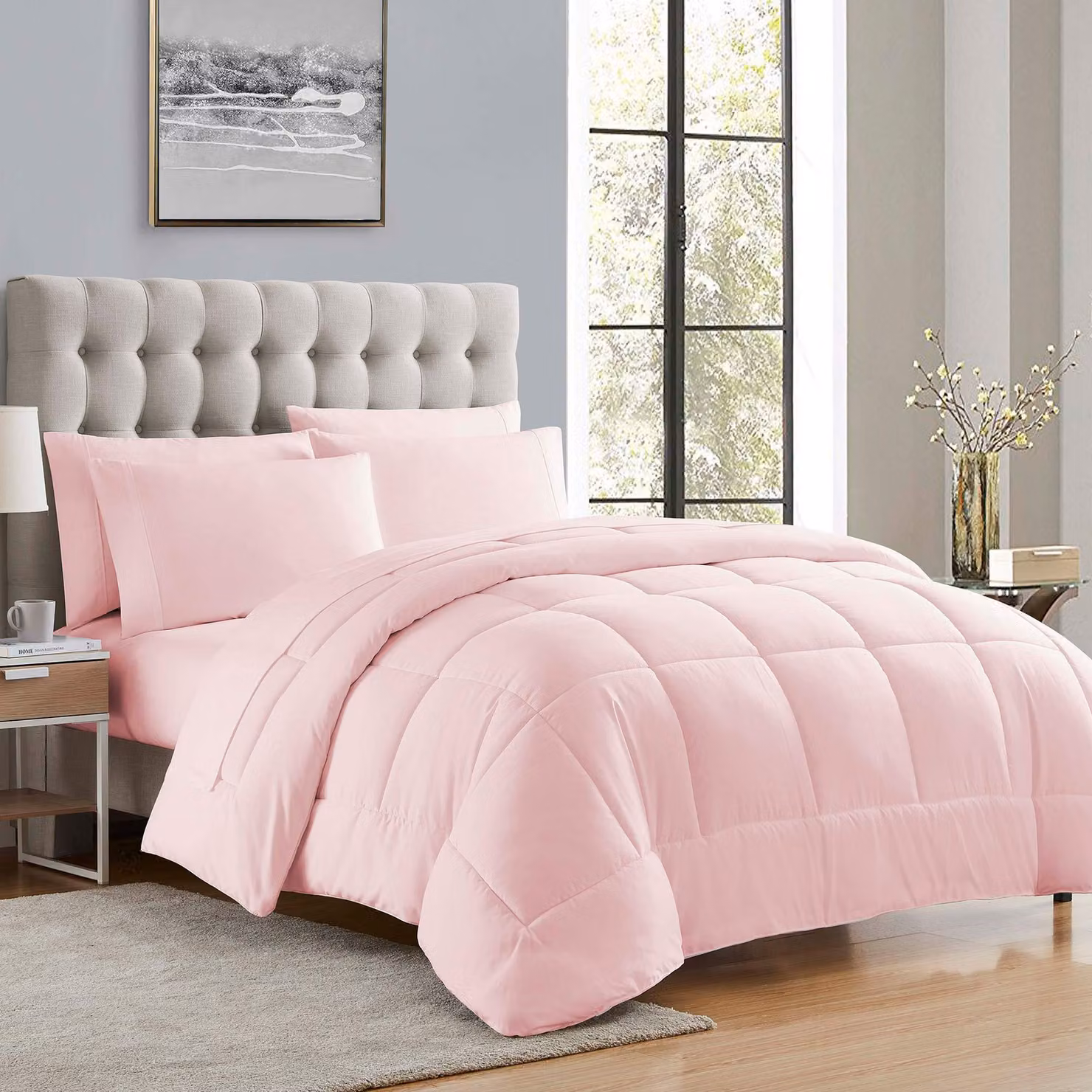 Coperta per tutto l'anno, alternativa al piumino, dimensioni 200x200 cm, realizzata in microfibra, ipoallergenica