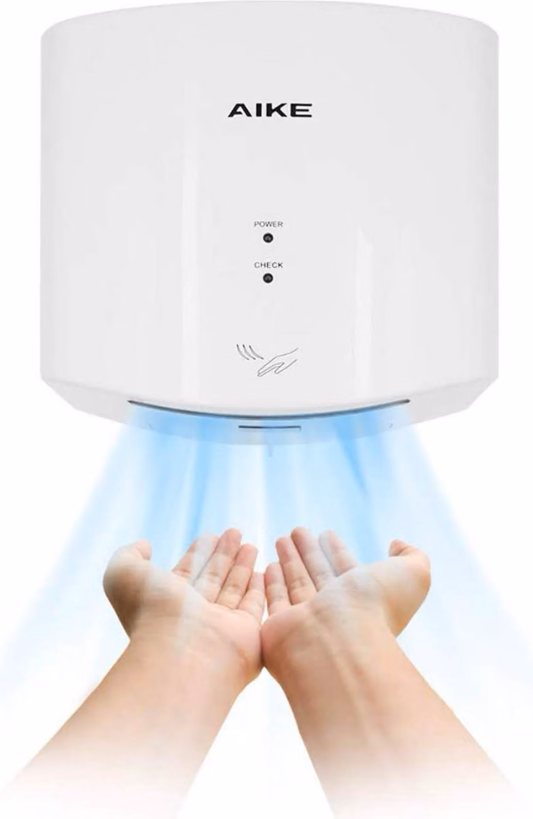 Asciugamani AIKE AK2630S, elettrico, asciugatura 10 secondi, risparmio energetico, per cucina/bagno, 220V, 1400W, bianco.