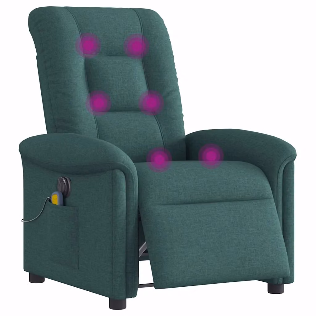 Poltrona Reclinabile Elettrica Relax vidaXL in Tessuto Verde con Braccioli – 2
