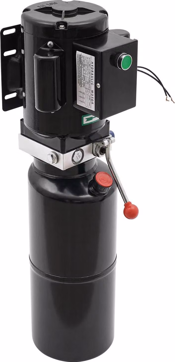 Gruppo idraulico - Pompa idraulica elettrica a semplice effetto, 220V - Serbatoio da 10 litri - Portata di 4,6 litri/minuto - Con serbatoio dell'olio - Colore nero