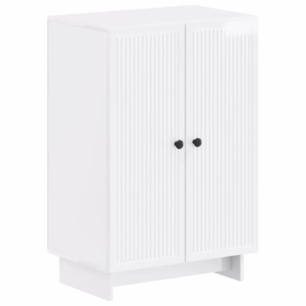 Mobile porta scarpe moderno vidaXL in MDF e metallo con ante a battente, disponibile in bianco o nero, L 59,5 x P 39,5 x H 90 cm – 2
