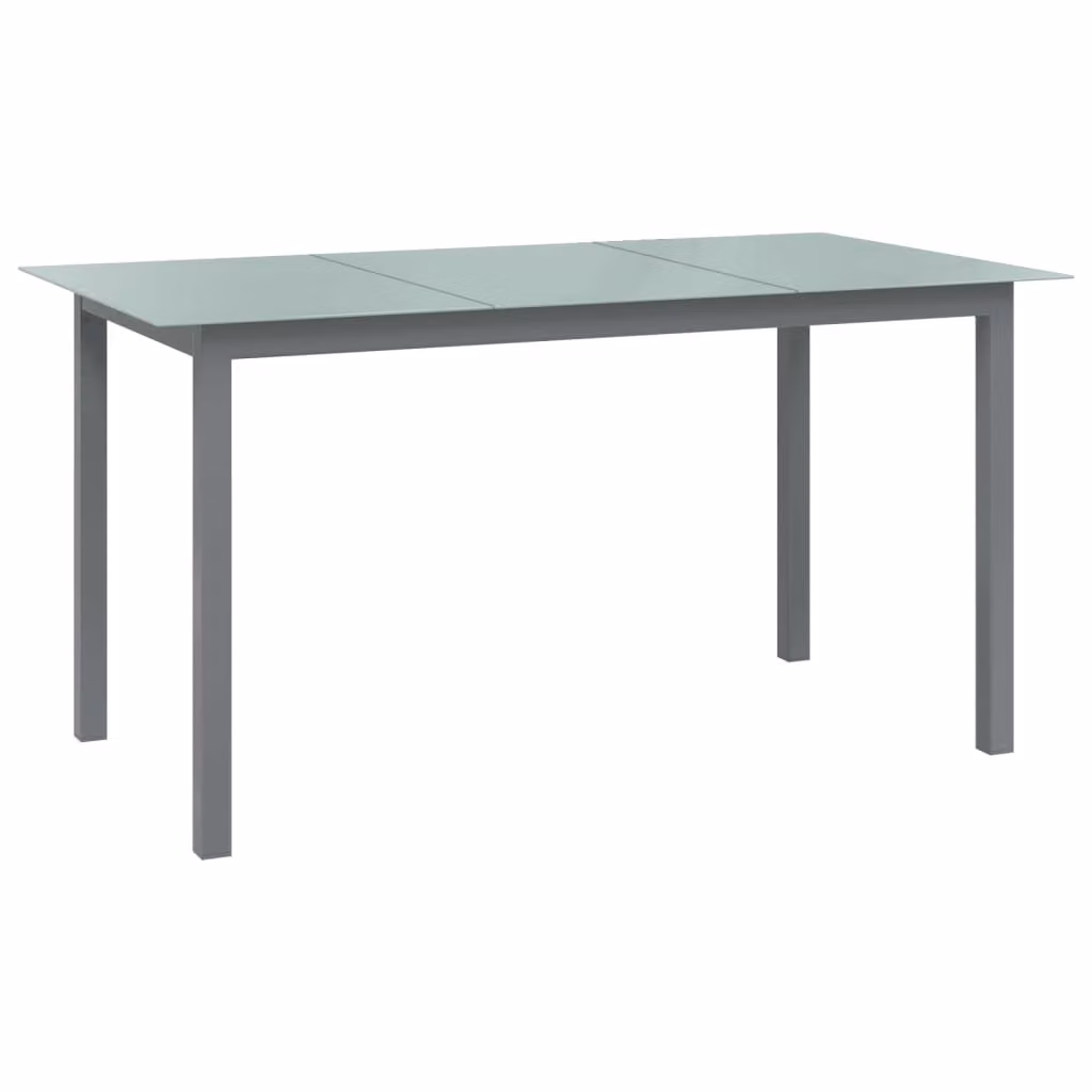 Maison Exclusive - Tavolo da giardino grigio chiaro 150x90x74 cm in alluminio e vetro