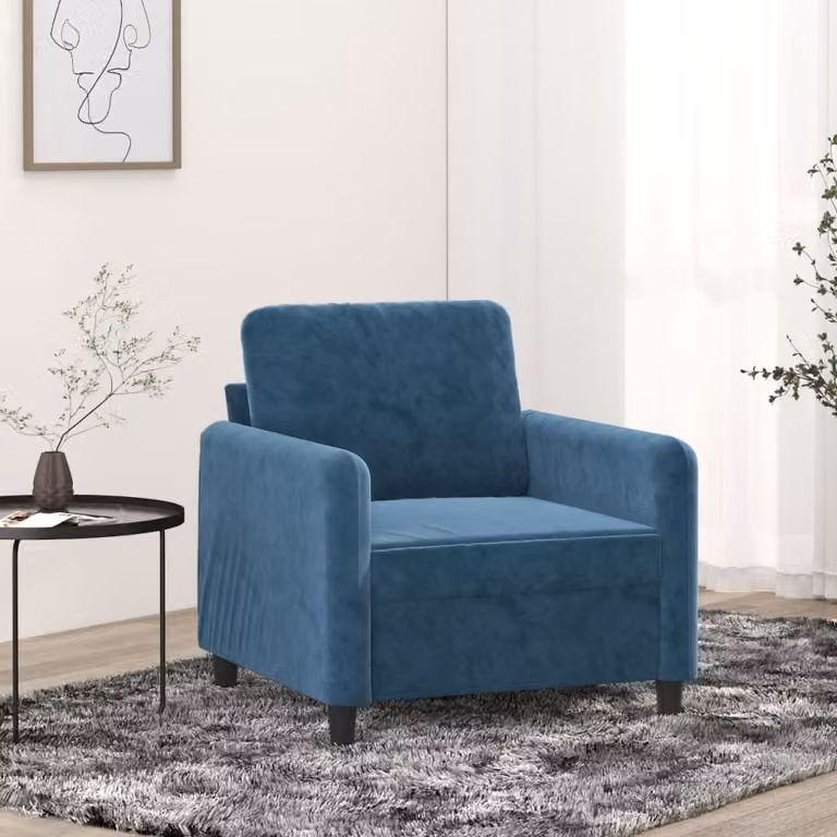 Maison Exclusive - Poltrona blu 60 cm velluto