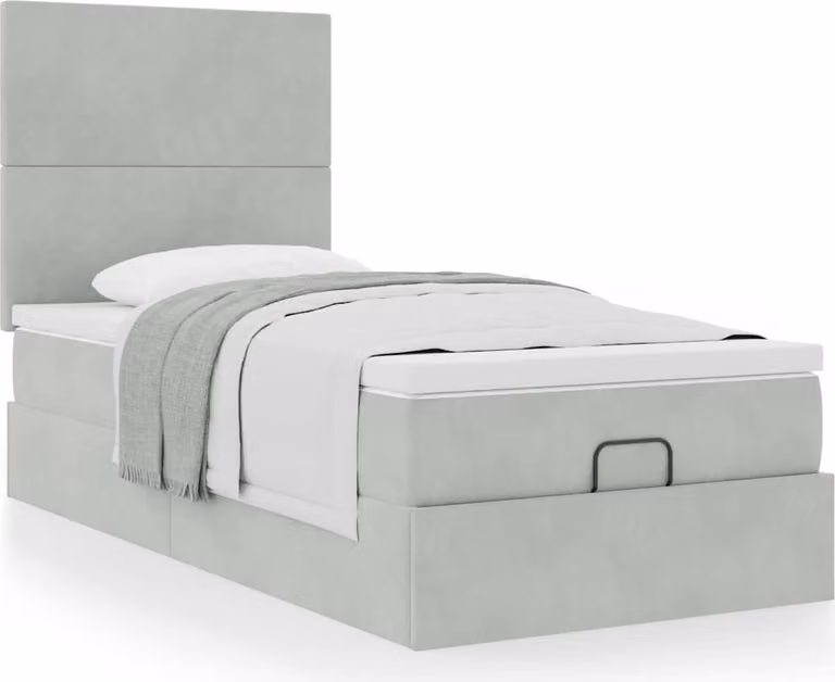Struttura Letto Pouf con Materassi 90x200 cm in Velluto