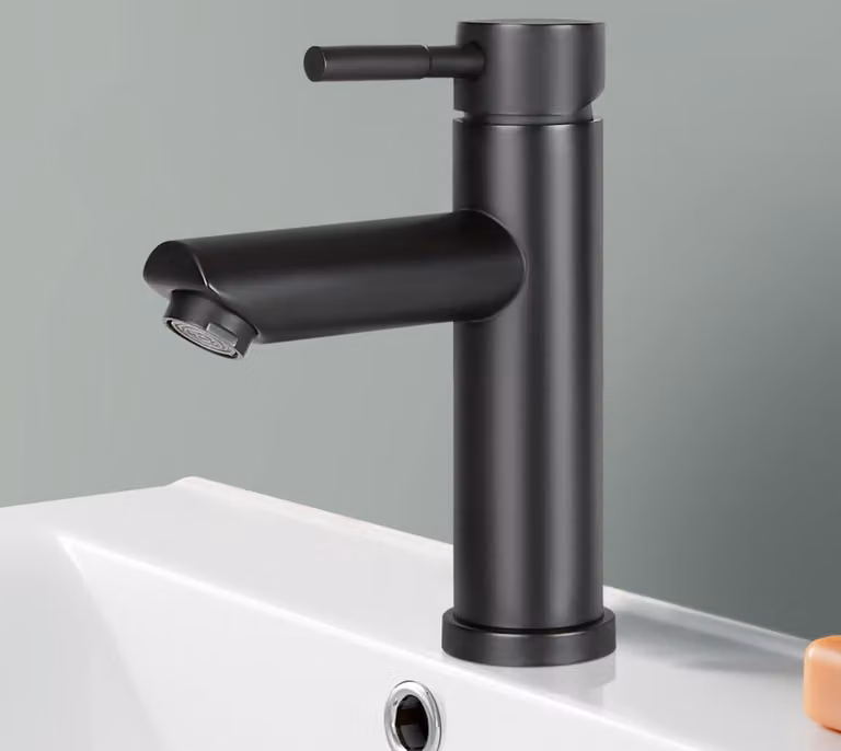 ZMH rubinetto bagno lavabo miscelatore lavabo - rubinetti nero con bocca di erogazione altezza 100mm rubinetto miscelatore alta pressione rubinetto miscelatore monocomando miscelatore bagno