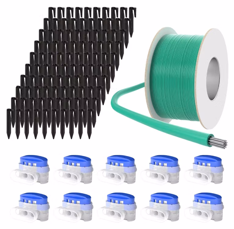 Kit di riparazione per tosaerba robot, 50 metri di cavo perimetrale + 10 connettori + 100 picchetti