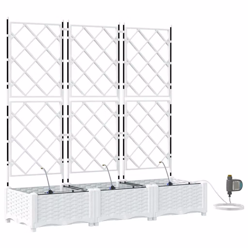 Set di 3 fioriere da esterno vidaXL in acciaio bianco per il tuo giardino – 2