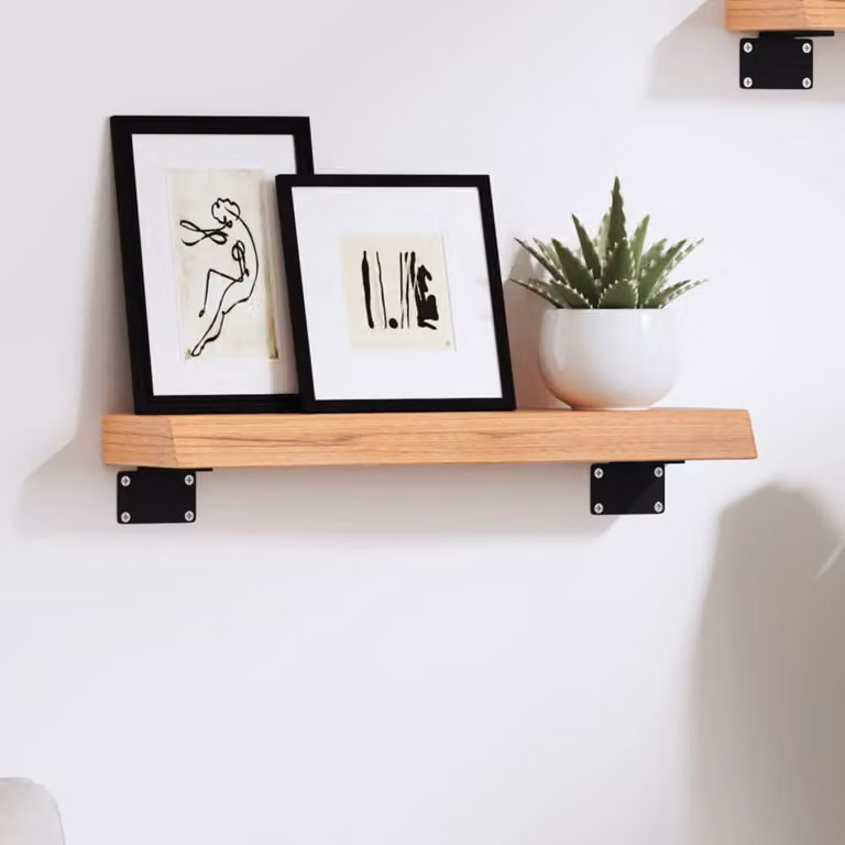 vidaXL Ripiano da muro in legno di rovere massello marrone chiaro L 40 cm x P 10 cm x H 4 cm
