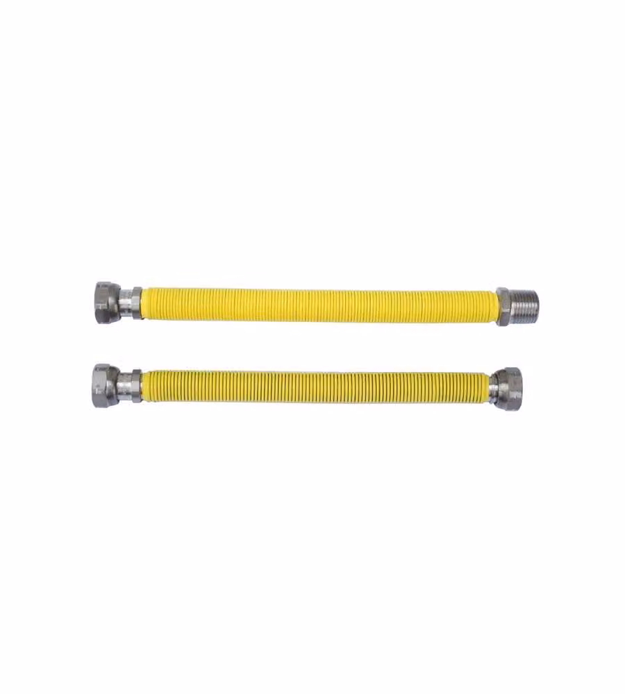 Tubo giunto gas flessibile ed estensibile in acciaio inox 100/200 mm. M/F 1/2"