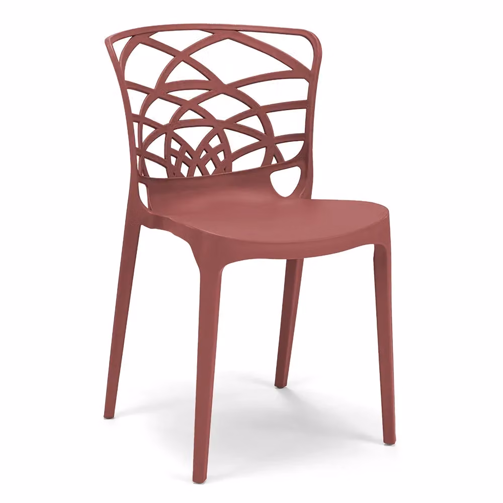 Set di 2 sedie impilabili ARMONIA Redokasa in polipropilene, design moderno, colore Mattone – 2