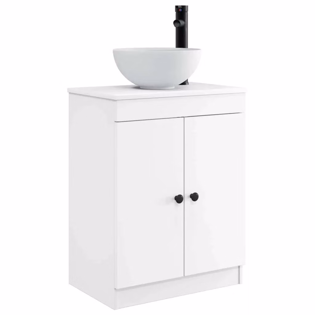 Mobile da bagno moderno vidaXL con lavabo bianco e nero, L: 54 cm, P: 35 cm, H: 83 cm – 2