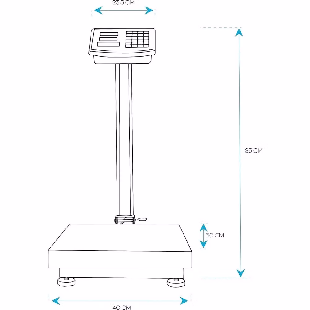 Bilancia Digitale Elettronica Trade Shop con Piattaforma in Ferro e Display LCD, Capacità 500 Kg, Colore Nero – 2
