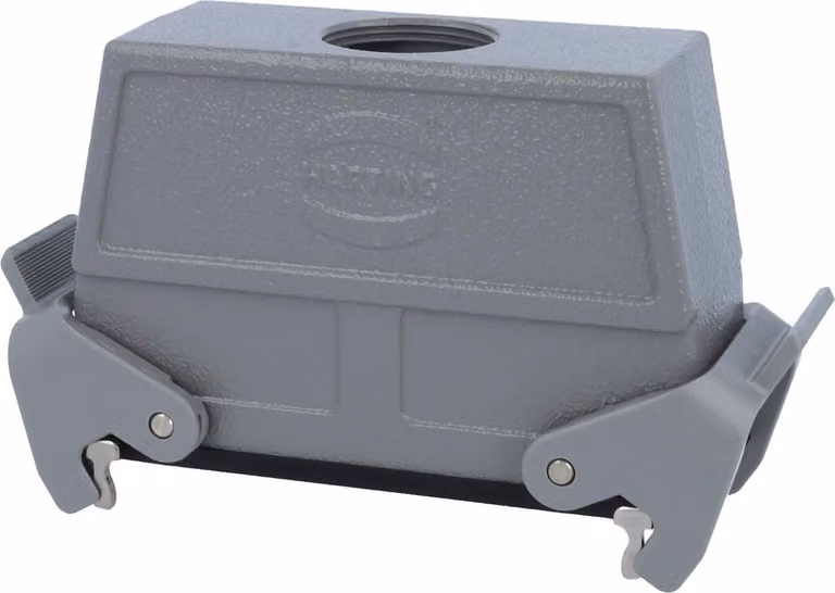 HARTING Han 24B Alloggiamento connettore alto, 1xM32 uscita cavo diritta, con 2 staffe trasversali Vite M32 Area di serraggio