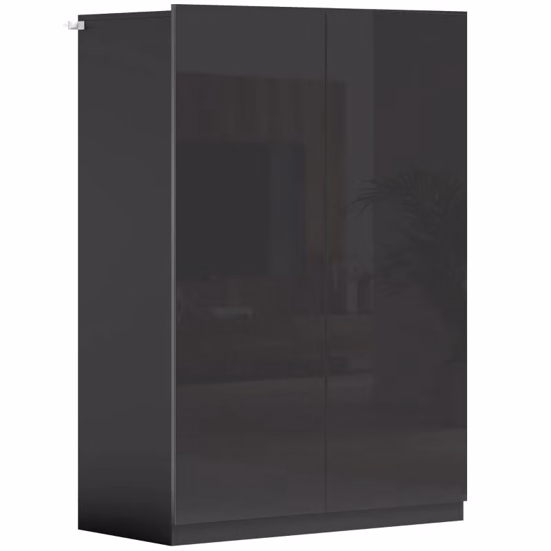 Scarpiera moderna in MDF nero lucido per ingresso con 5 livelli e chiusura ammortizzata L: 72 cm, P: 34.5 cm, H: 103 cm – 2