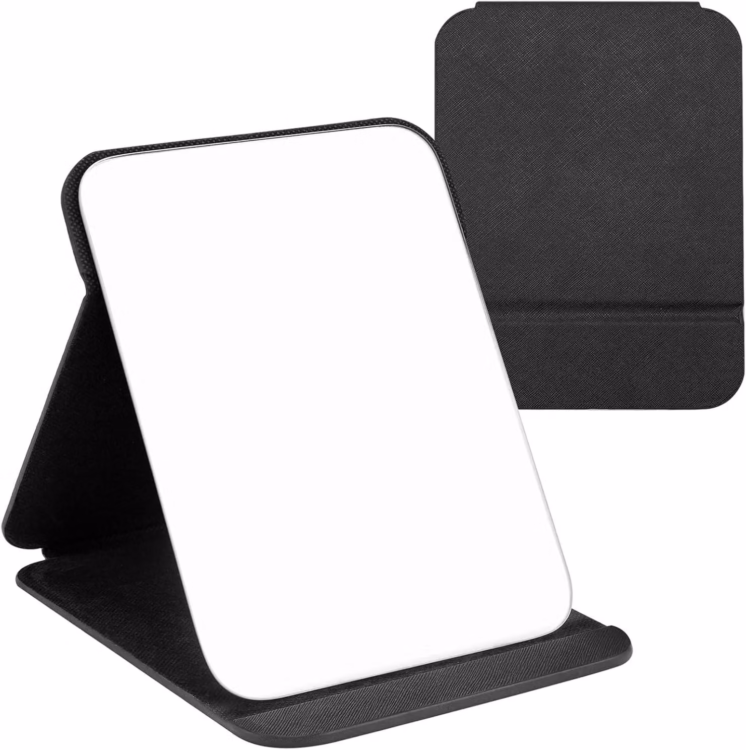 Specchio da trucco pieghevole, portatile, specchio da tavolo con diverse angolazioni, specchio da viaggio, specchio per il trucco Super-HD, specchio pieghevole con rivestimento in ecopelle