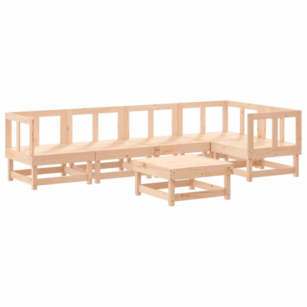 Set Salotto da Giardino 6 pz in Legno Massello di Pino