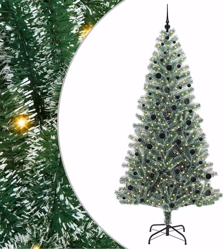 Albero di Natale Artificiale Imbiancato con Luci LED 240 cm