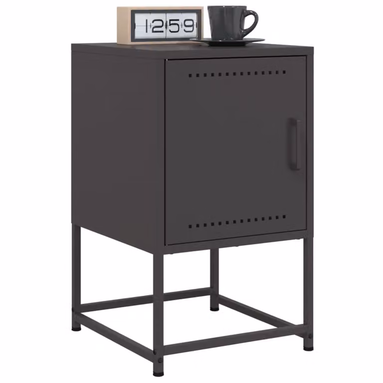 Set di 2 comodini vidaXL in metallo nero stile industriale L/P/H: 36 x 39 x 60,5 cm