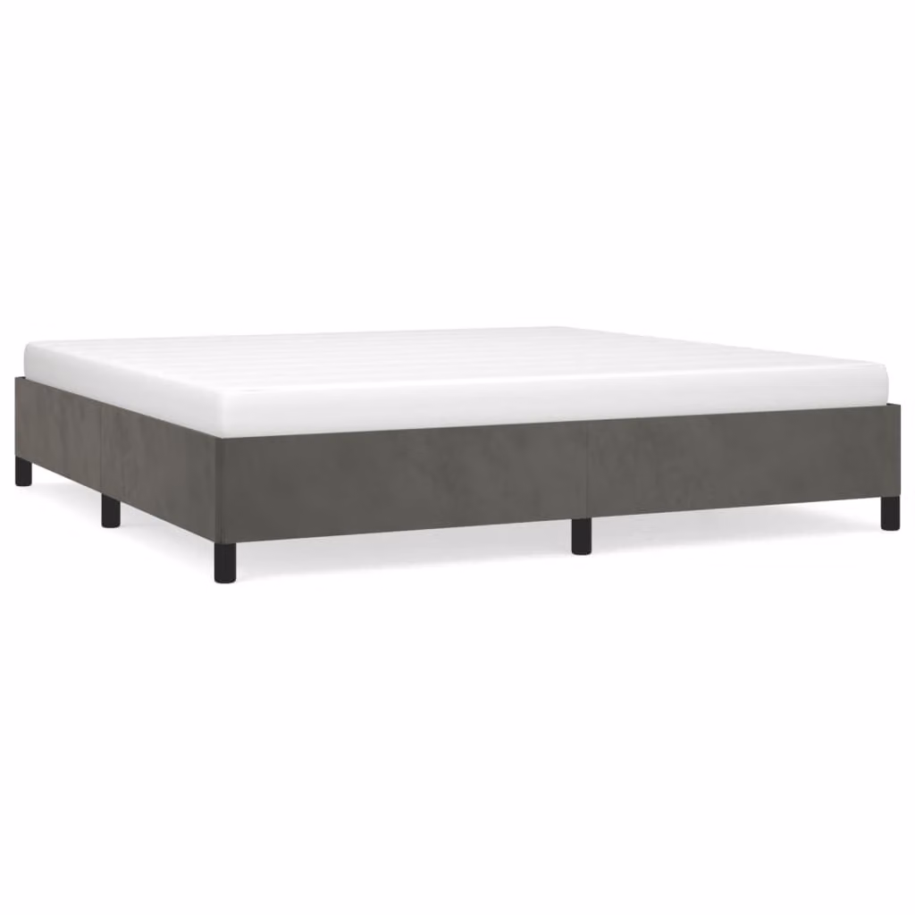 Giroletto senza Materasso Grigio Scuro 200x200 cm Velluto