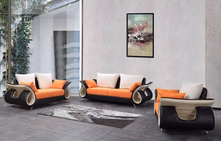 Moderne Wohnzimmer Couch Polster Sitz Komplett Garnitur Sofa Couchen Textil