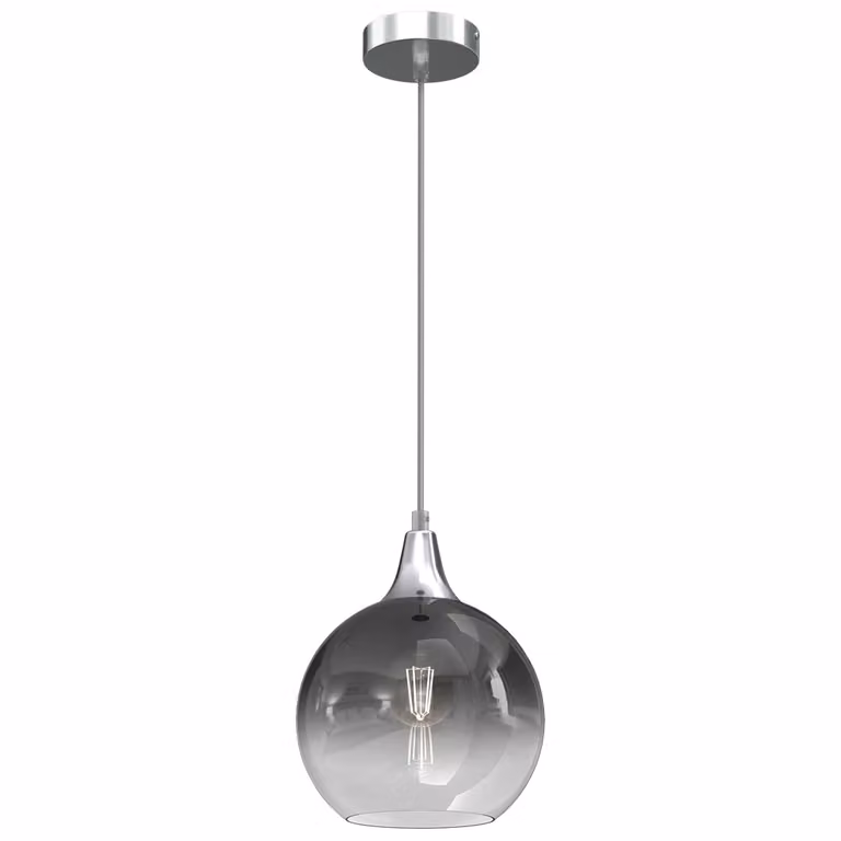 Lampada a sospensione MILAGRO PALLA, argento, vetro, diametro 20 cm, 1 attacco E27