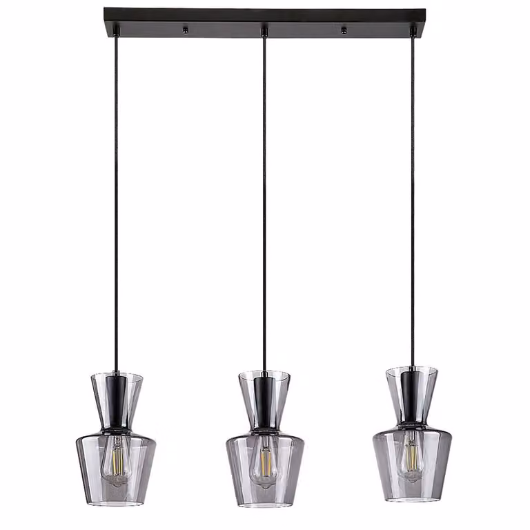 Rabalux 72163 Luce a sospensione 3 spot Abra, E27, nero-grigio, rotonda, moderna, ø150mm