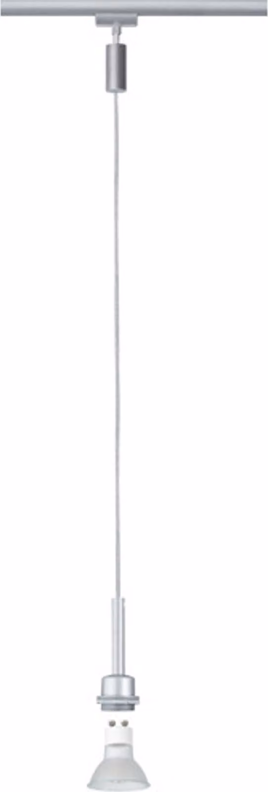 Paulmann Sistema a binario URail, lampada a sospensione LED DecoSystems, modello Blanko, 1x3,5W, attacco GZ10, 230V, finitura cromata opaca, metallo