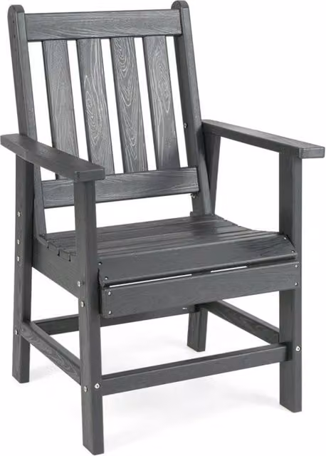 Poltrona Adirondack Design Mania in HDPE resistente alle intemperie con braccioli, effetto legno Grigio per giardino e terrazza – 1