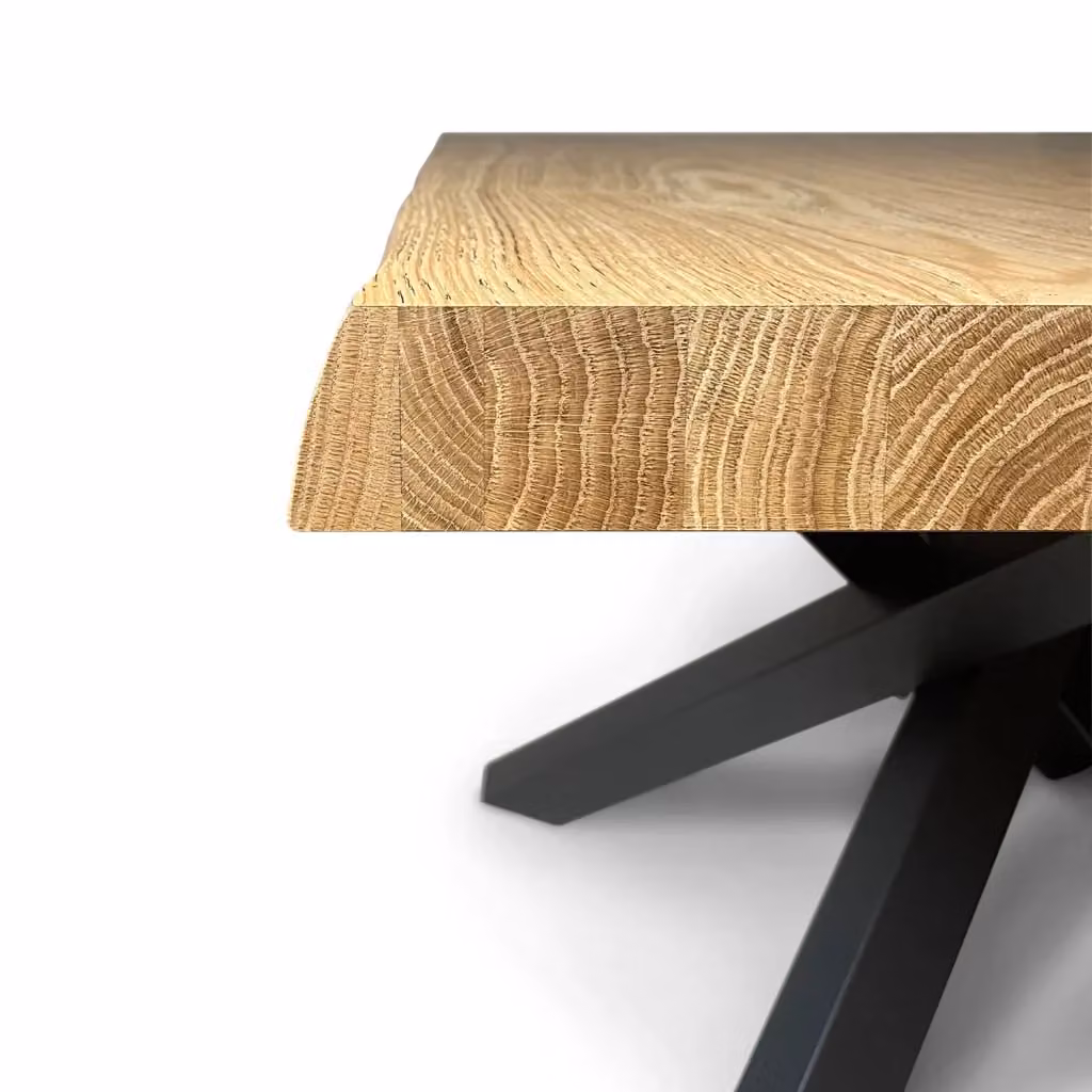 Tavolo fisso moderno Bs Com in rovere scortecciato con gambe in metallo antracite L: 180 cm, P: 90 cm, H: 75 cm – 2
