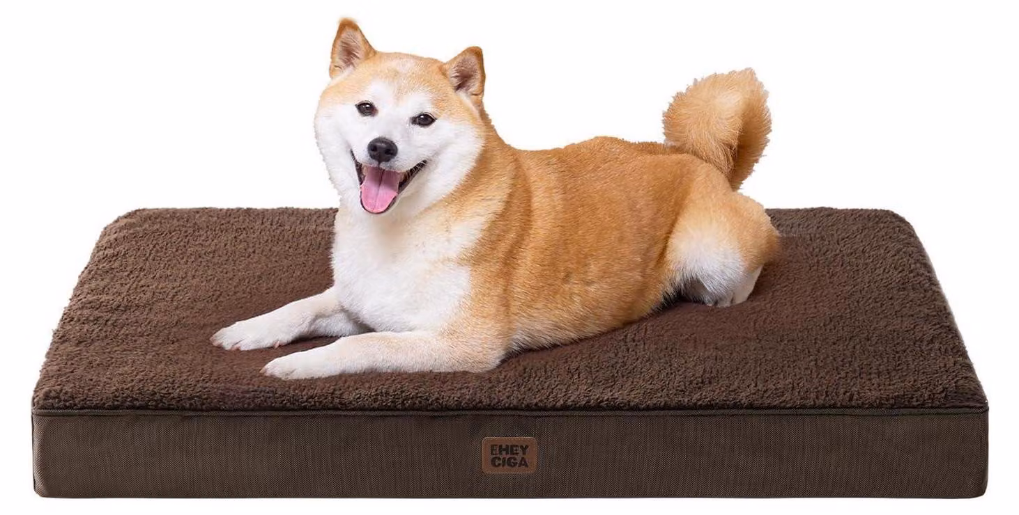 Cuccia ortopedica per cani, colore marrone, dimensioni 91x68 cm, adatta a cani di taglia media e grande