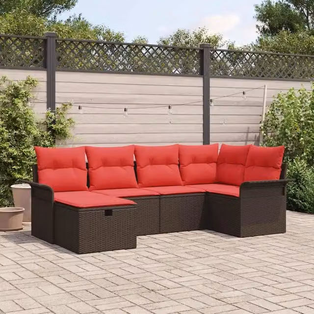 Set Divano da Giardino 6 pz Poly Rattan 3360215