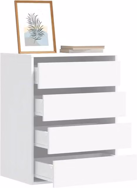 Cassettiera bianca vidaXL in legno con montaggio a parete per camera da letto L: 60 cm, P: 41 cm, H: 76 cm