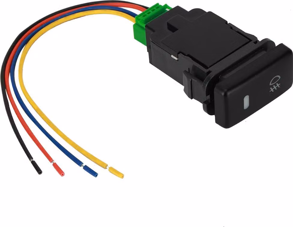 Pulsante a pressione, accensione/spegnimento, realizzato in PVC resistente all'usura, colore nero, 12 V, con luce di controllo a LED per camion, SUV e auto