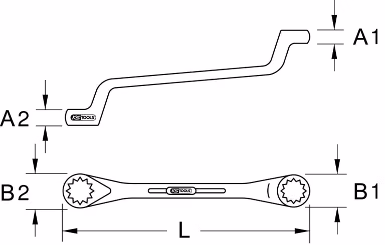 KS TOOLS ACCIAIO INOX Chiave a doppio anello, offset, 30x32mm ( 964.1115 )