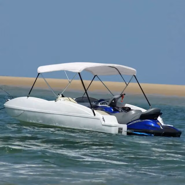 Bimini di Prua con Tendalino a 3 Archi-Tenda da Sole per Bimini di Prua Bianco 183x160x137 cm